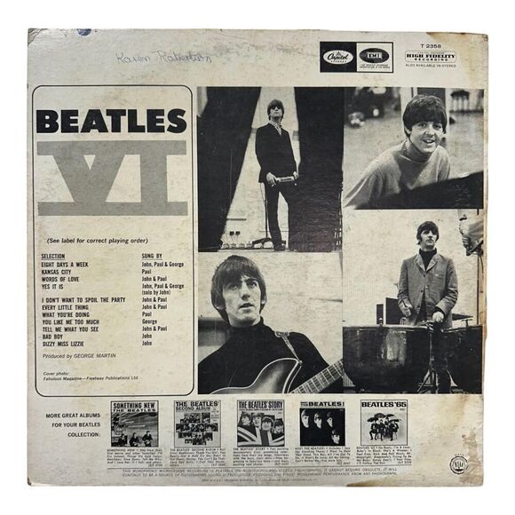 1965 Beatles VI‎ Capitol T 2358 Mono Original Early LA Pressing Vintage - Picture 2 of 7
